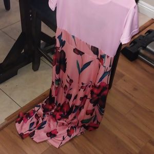 Pink dress with flower design
